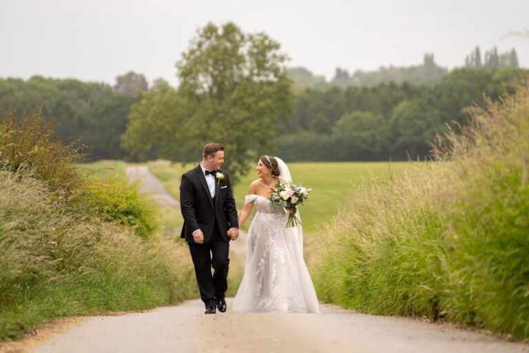 Bethany and Liam laughing on a walk through the Nottinghamshire countryside